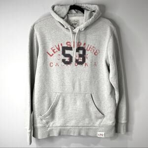 Levi’s Strauss Pullover Hoodie 53 Logo Thicker Gray Logo Men’s Large